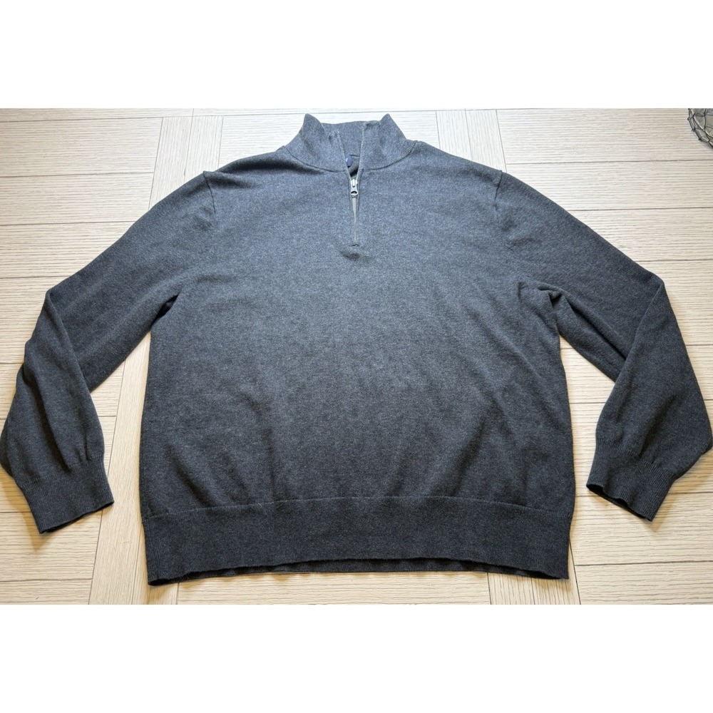 J CREW Men XL Gray Long Sleeve 1/4 Zip‎ Cotton Pullover Sweater Preppy Gorpcore